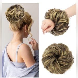Messy bun hair extension